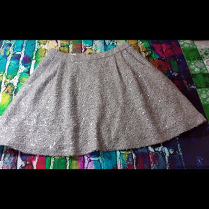Alice + Olivia Grey Sequin Mini Skirt